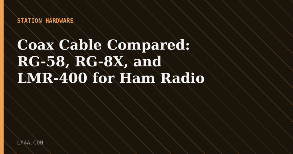 Coaxial cable comparison RG-58 RG-8X LMR-400 for ham radio