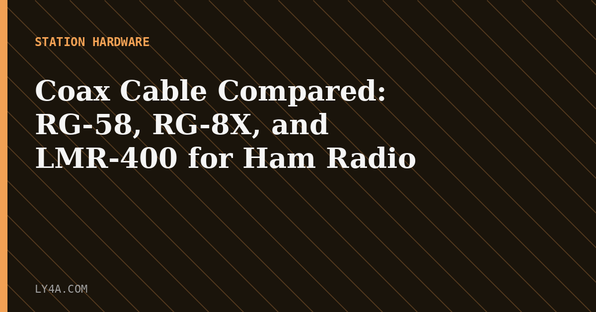 Coaxial Cable for Ham Radio: RG-58, RG-8X, and LMR-400 Compared
