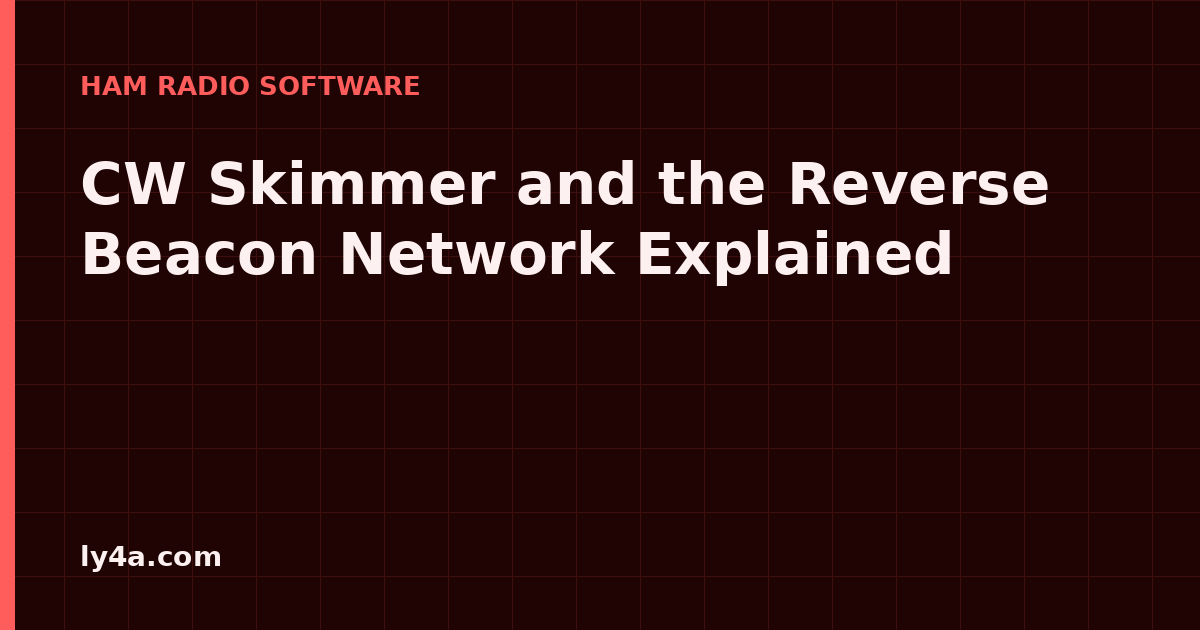 CW Skimmer and Automated Morse Decoding: How the Reverse Beacon Network Works