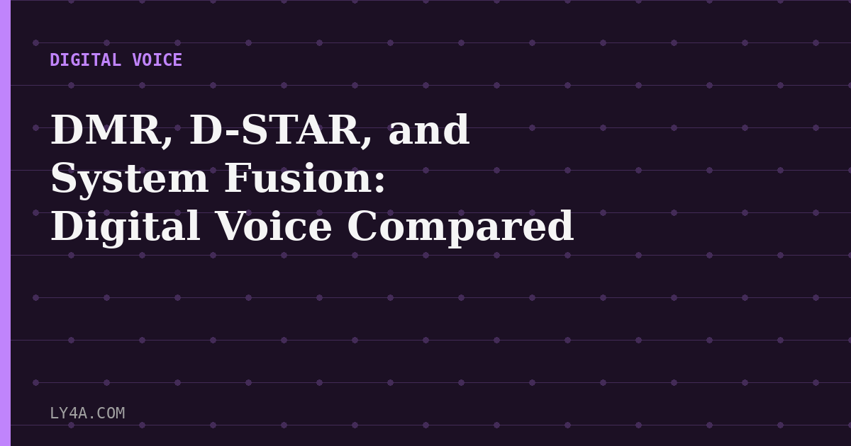 DMR, D-STAR, and System Fusion: Comparing Digital Voice Modes