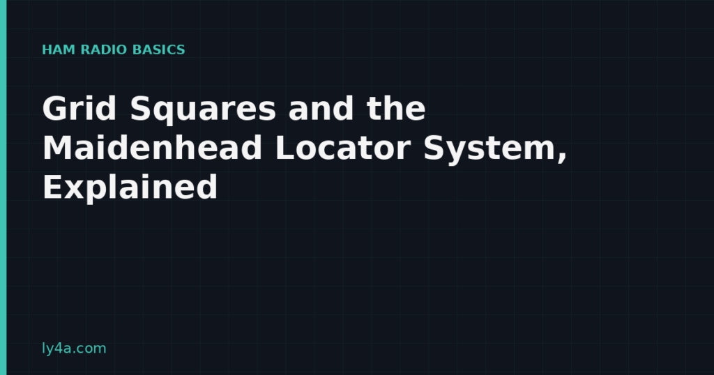 Maidenhead grid square locator system diagram